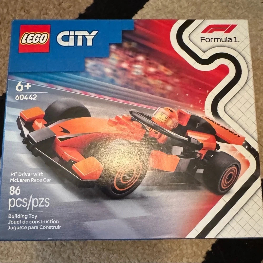 LEGO City F1 Driver with McLaren Race Car Toy - Model Car Building Toy Kit